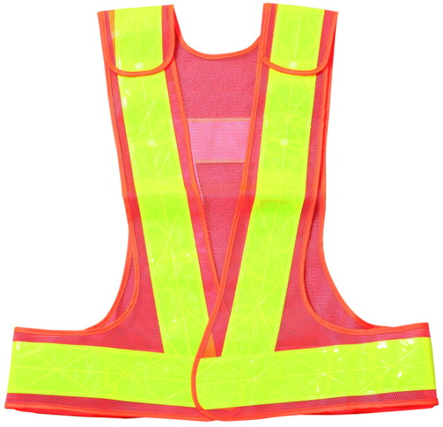 サイズ調整型安全ベスト 70mm幅 橙 メッシュ / ライムイエロー 反射材