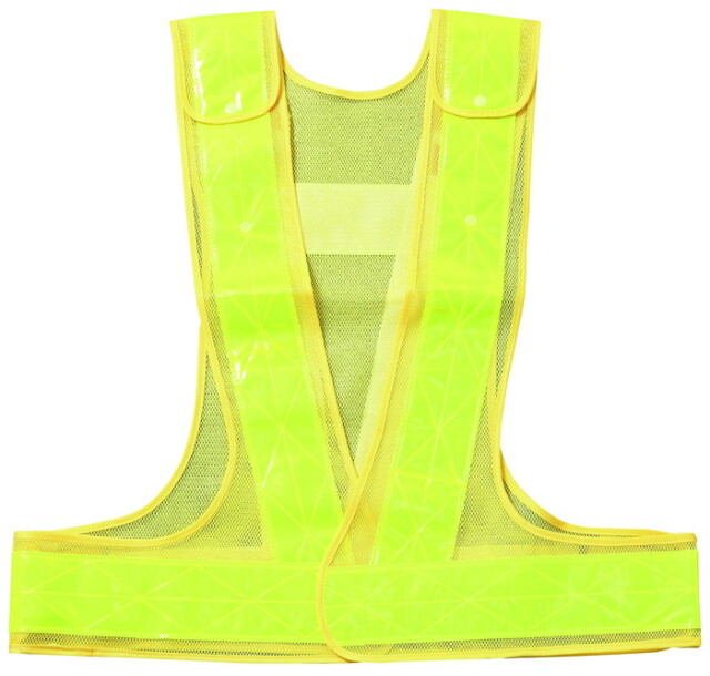 サイズ調整型安全ベスト 70mm幅 黄 メッシュ / ライムイエロー 反射材