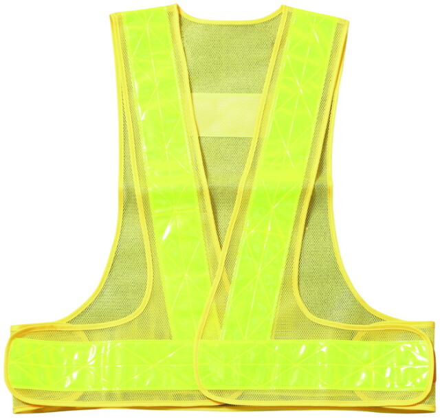高輝度マイクロプリズム反射ベスト 70mm幅テープ 黄 メッシュ / ライムイエロー 反射材