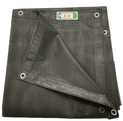 工事資材コム｜防炎メッシュシート ブラック 1.8×6.3m 450P 【10枚