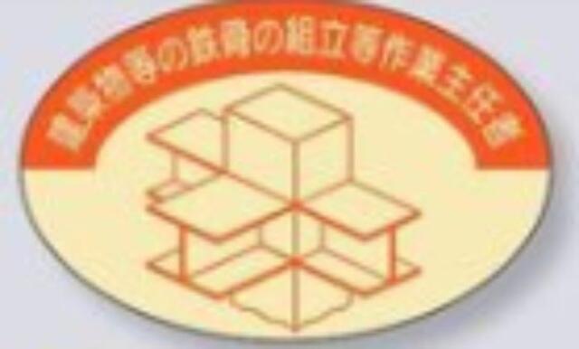 ヘルメット用ステッカー 作業主任者「建築物等の鉄骨の組立等作業主任者」 tks-820