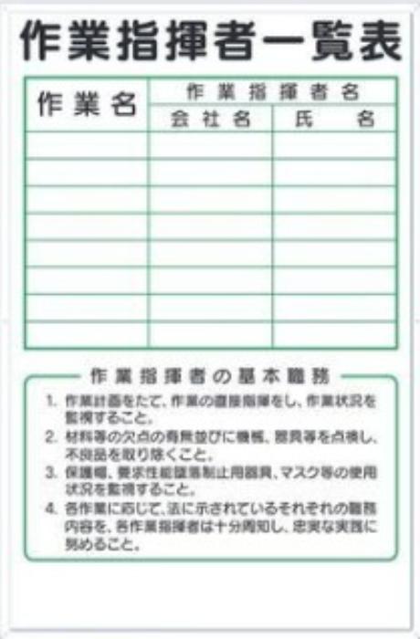 作業指揮者一覧表 tks-89-d