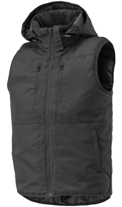 工事資材コム｜ユニット ミズノ ブレスサーモ 中綿ベスト ブラックXL