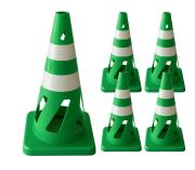 【法人・個人事業主様限定】セーフティホールコーンセット 穴あきコーン 緑 5本セット 806407-02GRWH-5