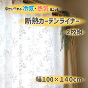 【法人・個人事業主様限定】断熱カーテンライナー レースリーフ 100cm×140cm×2P dcl-ll-1 2点セット