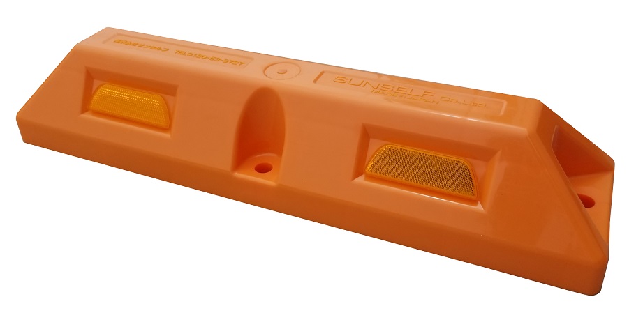 パーキングストップ100 オレンジ アスファルトアンカー付き 2個セット