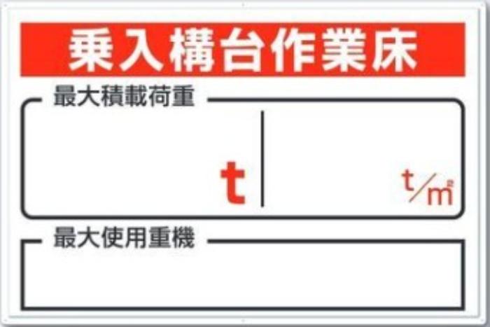 足場の積載荷重「乗入構台作業床」 tks-33-f