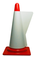 カラーコーン用立体表示カバー　ホワイト（印刷なし）　(ミヅシマ工業)