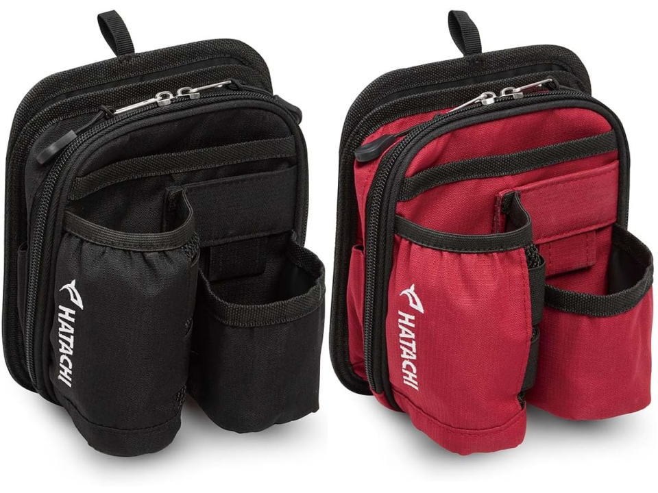 グラウンドゴルフ用ポーチ　カラーブラックとレッドの２色、ハタチ　品番BH7932　８ポケットポーチ　２０２６年より発売
