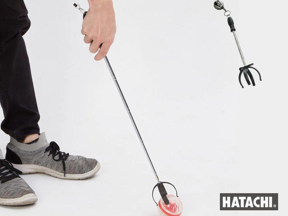 伸縮ボールキャッチャー　パークゴルフボールを伸縮棒を利用して簡単に拾う