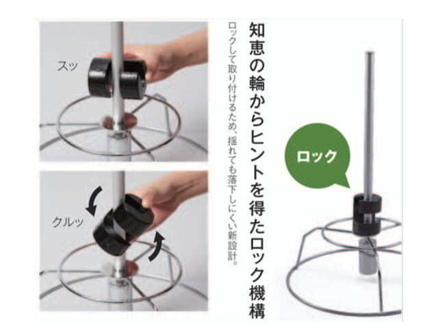 ウエイトは、ロックして取付、揺れても落ちにくい設計です