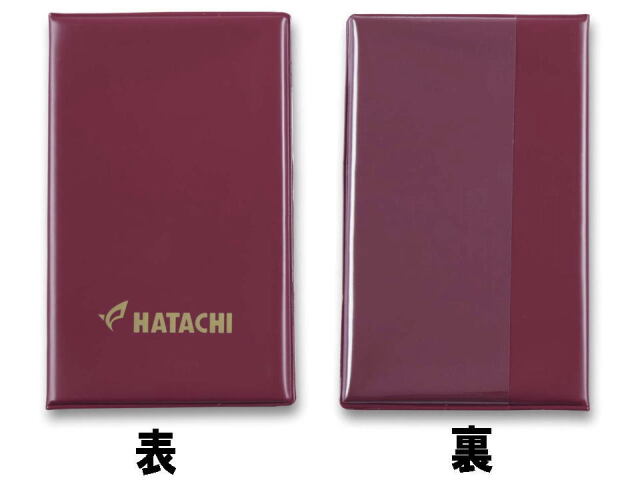 スコアカードケース　カラーレッドの表裏