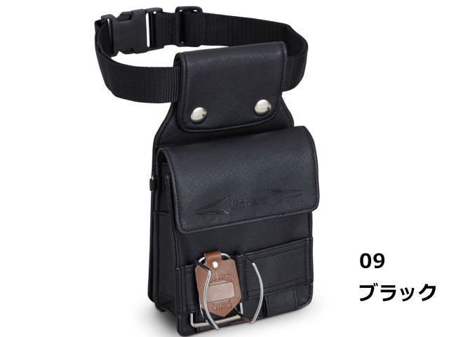 グラウンド・ゴルフ　ベルトポーチ2 カラー ブラック ハタチ　BH7911