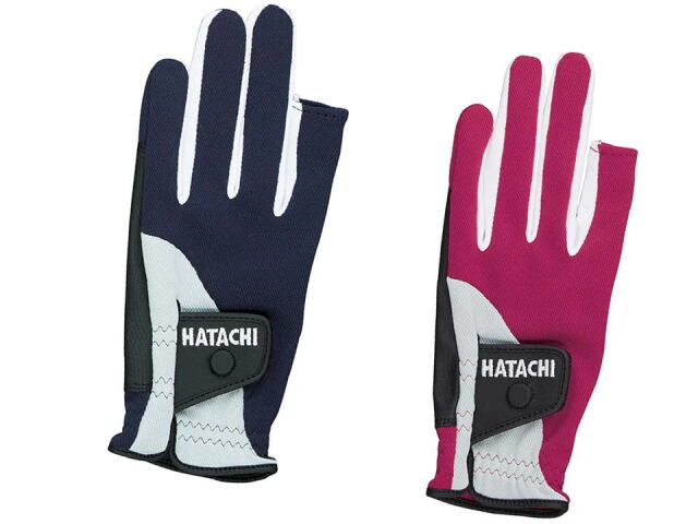 グラウンドゴルフ用手袋　2本指カットのクールメッシュグローブ　カラーはネイビーとボルドー（ワインカラーに近い色）　ハタチ　BH8027