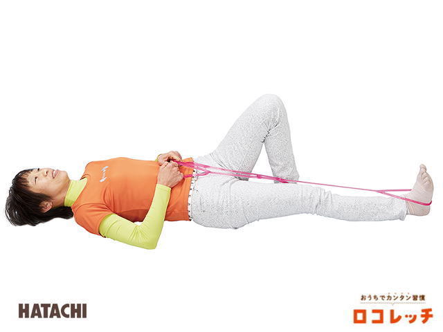 ロコレッチチューブ使用時腹筋運動イメージ