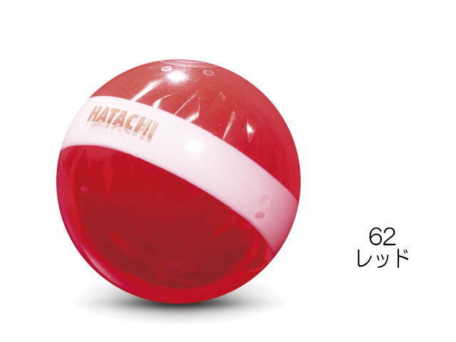カラーレッド、ダイヤカット　ハタチ　ph3812　パークゴルフボール