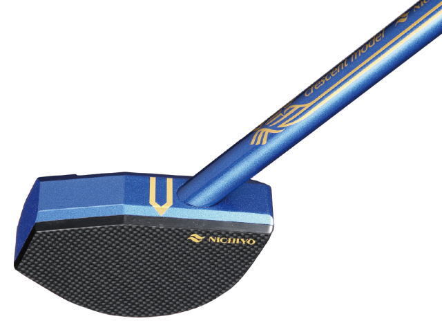 クレセントモデル　カラーブルーのヘッドフェイス、全面クロスカーボン