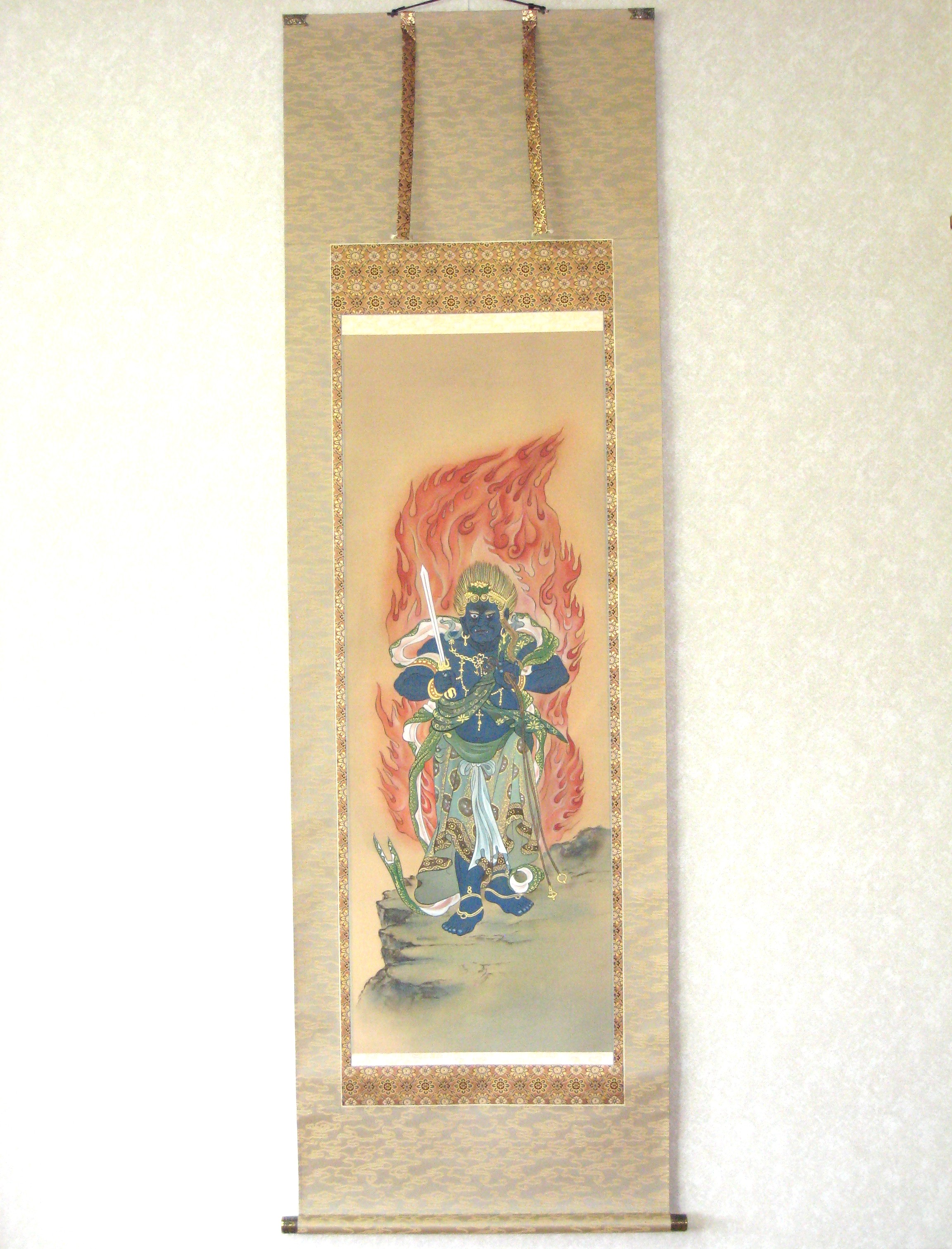 掛け軸　不動明王・青不動◆古田瑞洸 (真筆・新品)