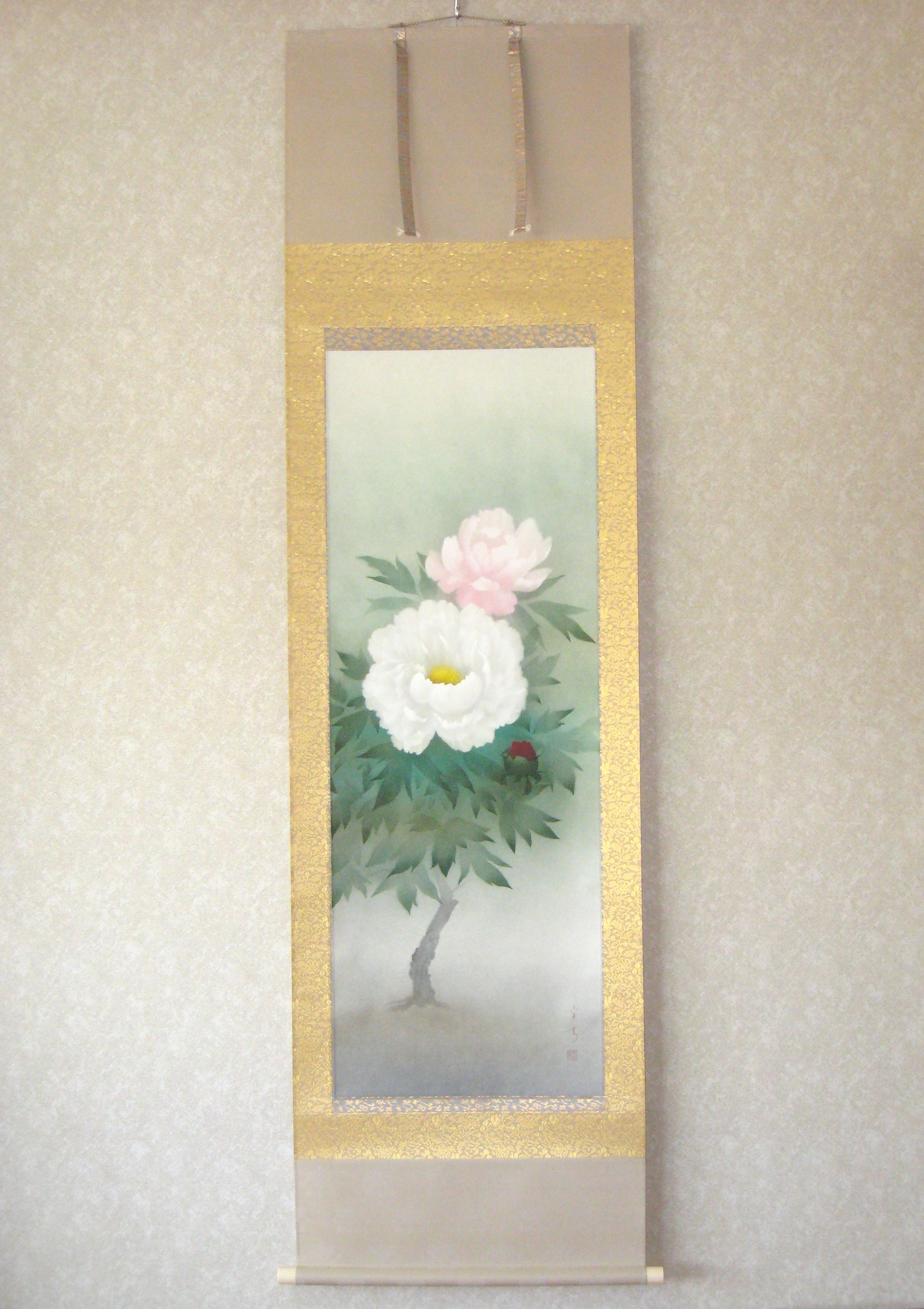 掛け軸　富貴花◆中川幸彦