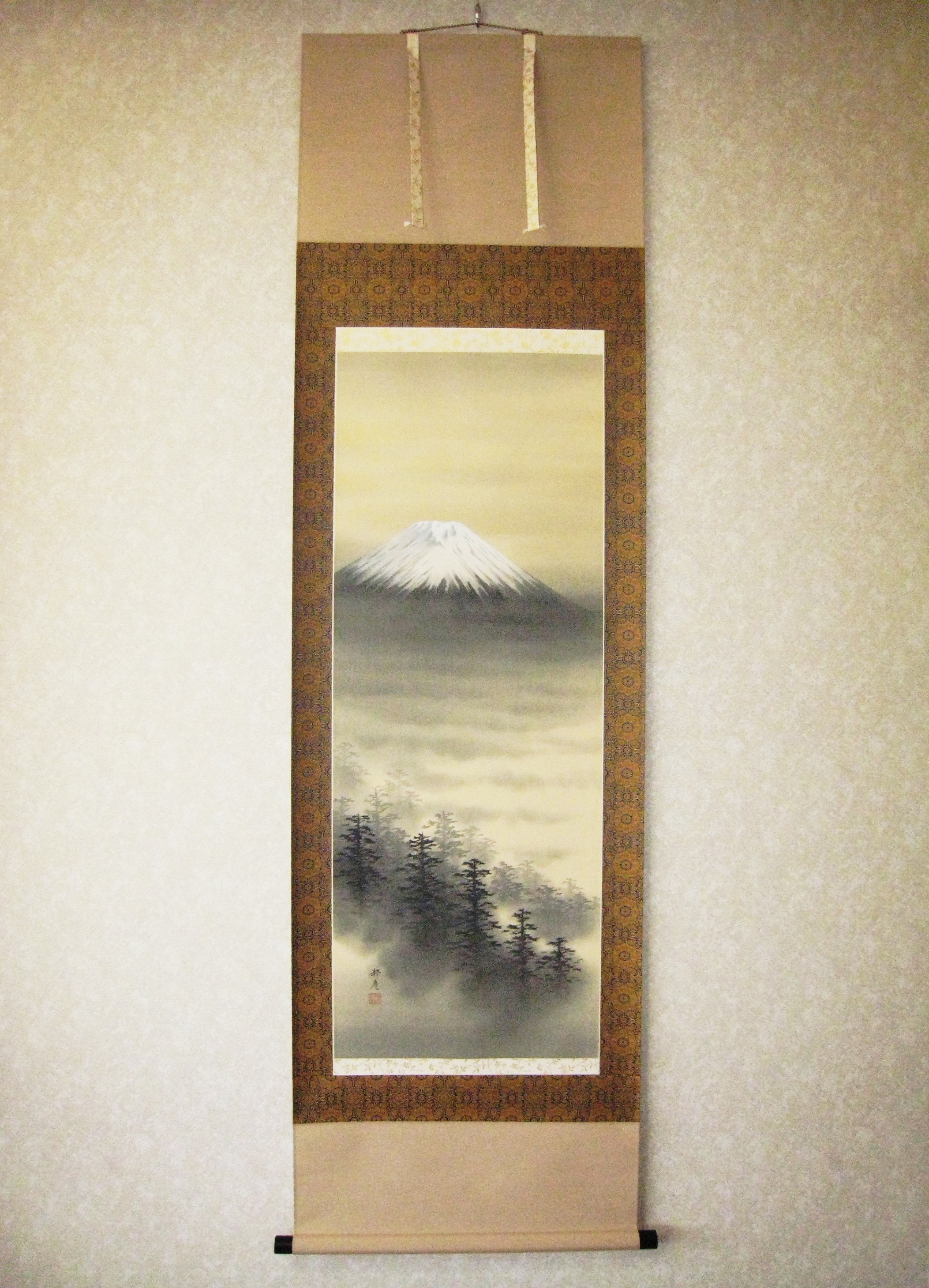 掛け軸　富士山水◆倉地邦彦