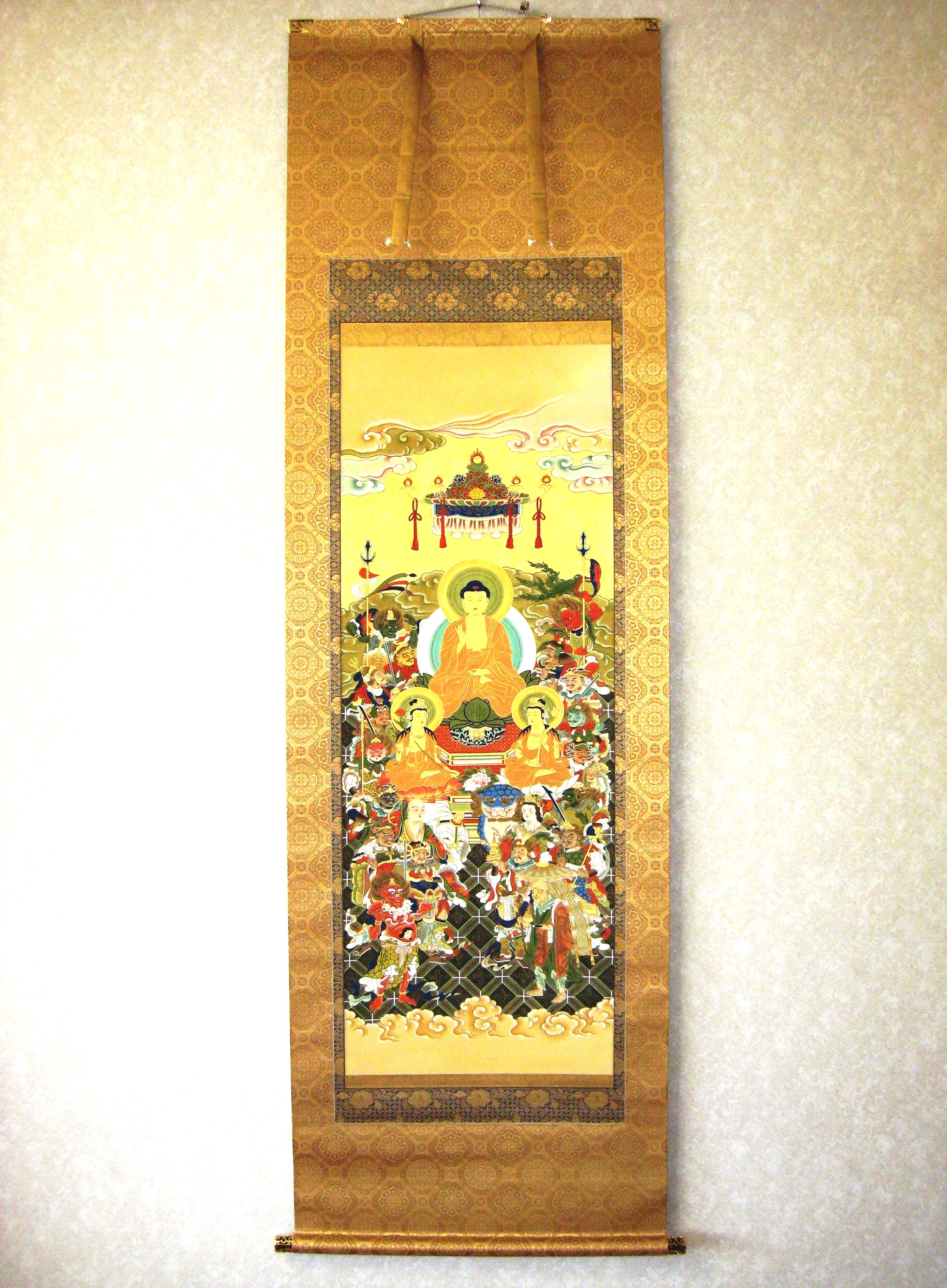 掛け軸　十六善神　山越春紀