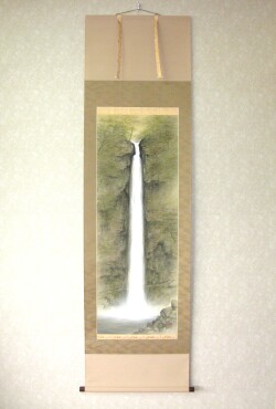 掛け軸　阿弥陀ヶ滝◆川島正行