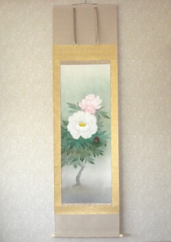 掛け軸　富貴花◆中川幸彦