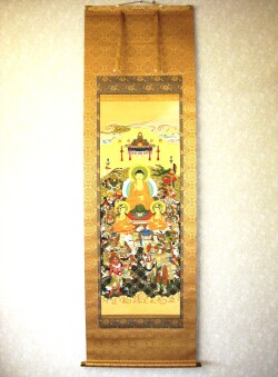 掛け軸　十六善神　山越春紀