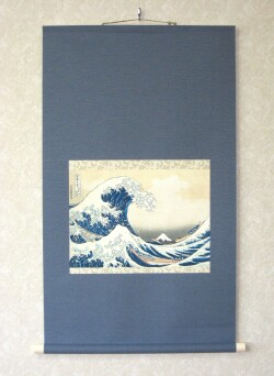 掛け軸 タペストリー　神奈川沖浪裏◆葛飾北斎 (工芸作品・新品)