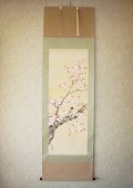 掛け軸 桜に小禽◆堀 高泉