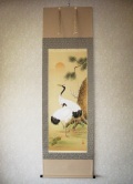 掛け軸　鶴亀◆杉山加選