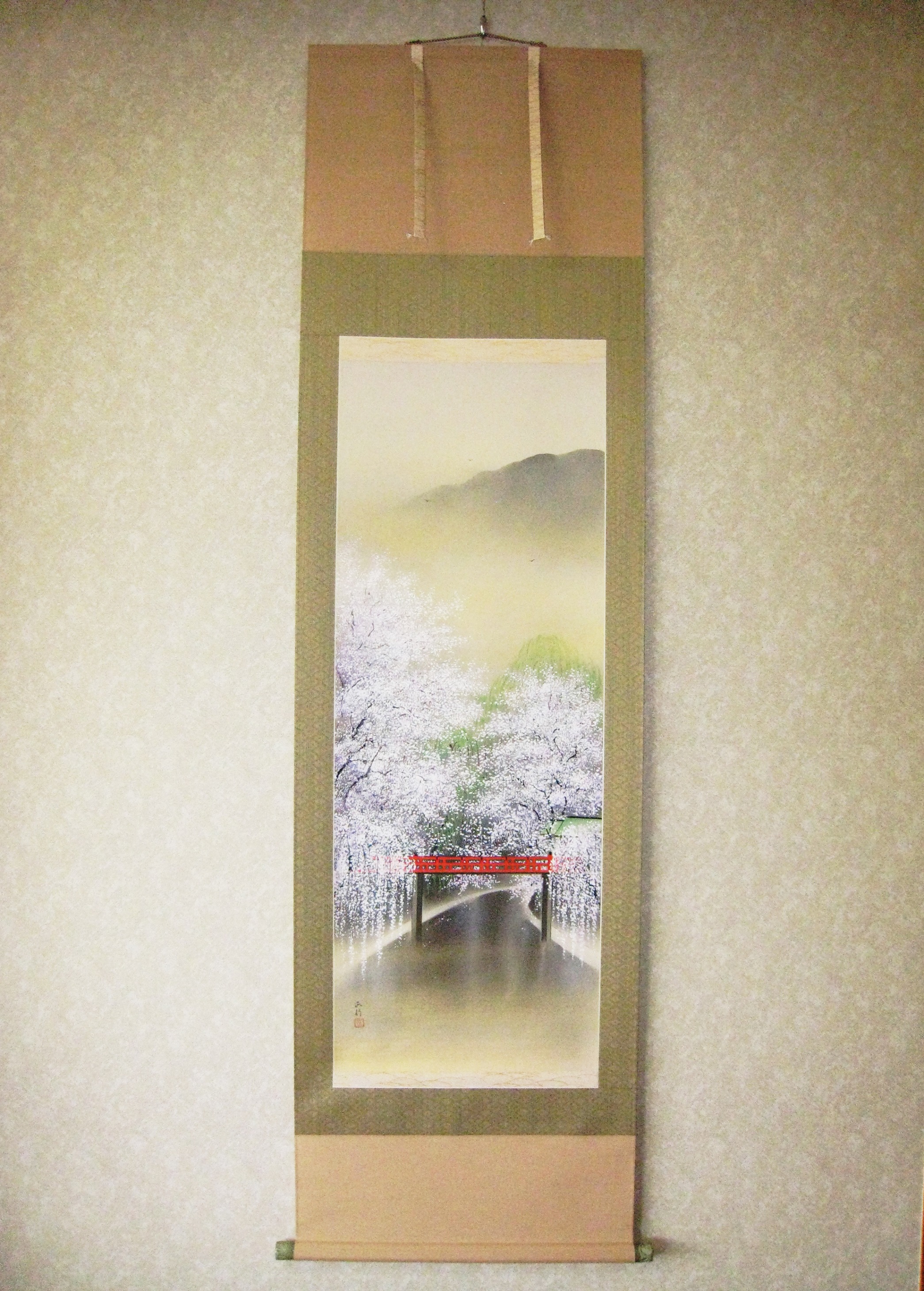 掛け軸　春の小京都◆川島正行