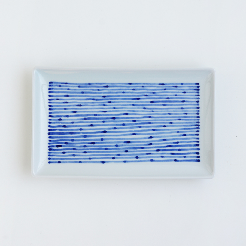 波佐見焼 和山 藍らいん 長角焼皿