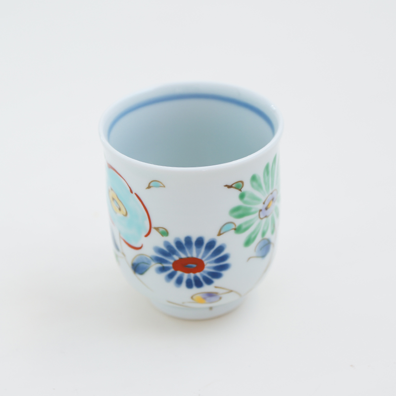 小鳥ガーデン／湯呑（大）緑｜空萌工房(そらもえこうぼう)｜田口紀美子