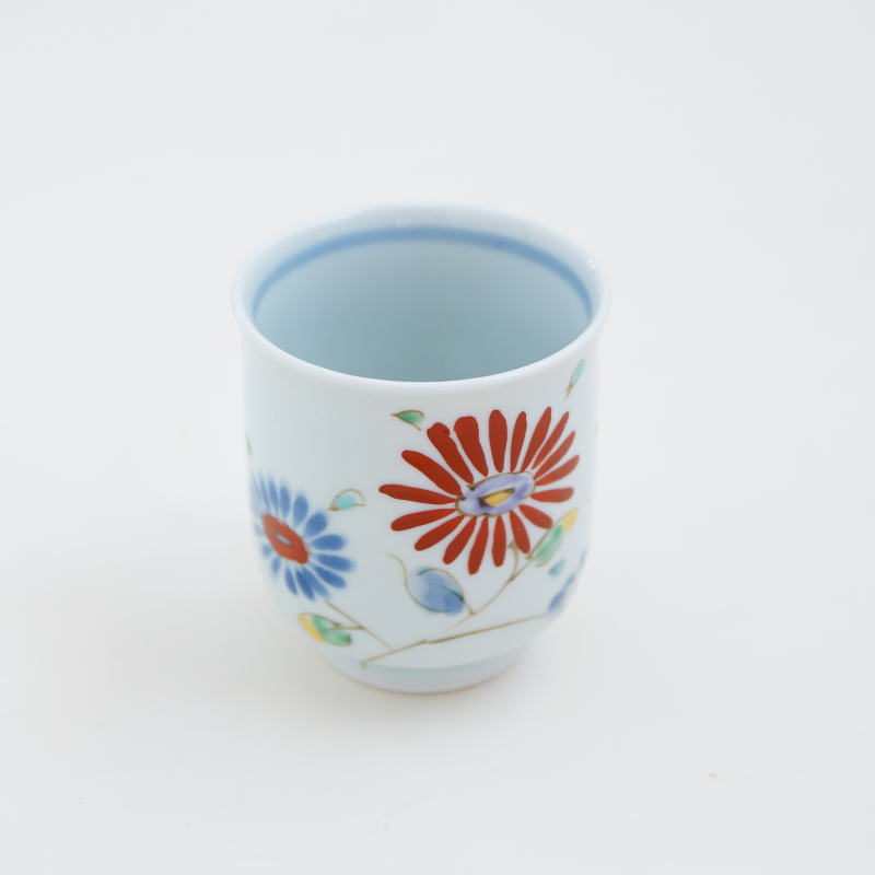 小鳥ガーデン／湯呑（小）赤｜空萌工房(そらもえこうぼう)｜田口紀美子