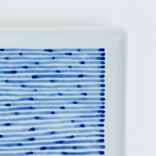 波佐見焼 一誠陶器 藍らいん 長角焼皿