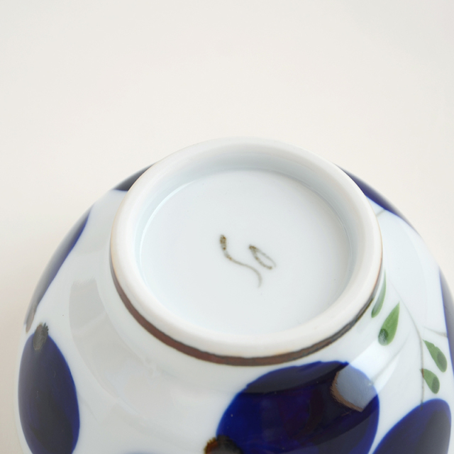 空萌工房　茶碗 小鳥ベリー／お茶碗・ご飯茶碗 （青）径11.5×高さ6.5cm｜空萌工房(そら