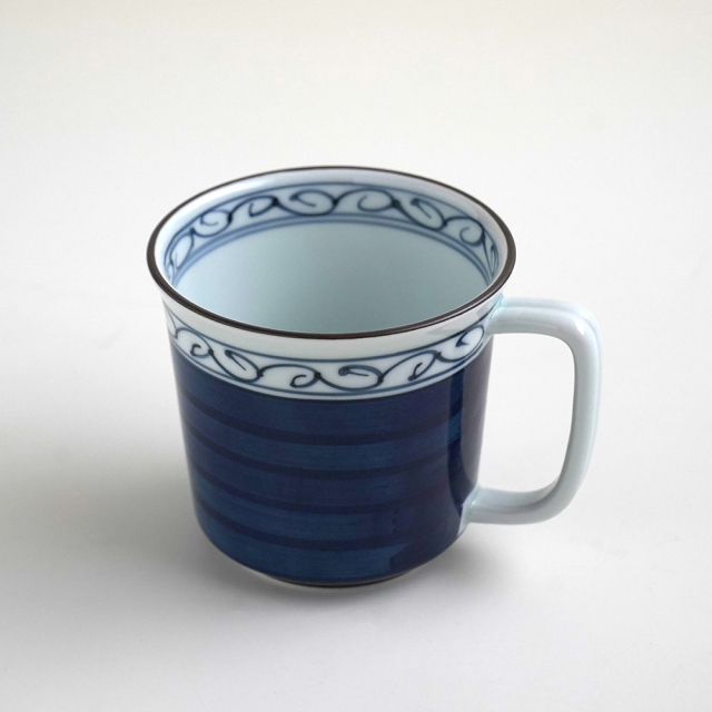 波佐見焼 一誠陶器 呉須巻かぶ マグカップ（青）