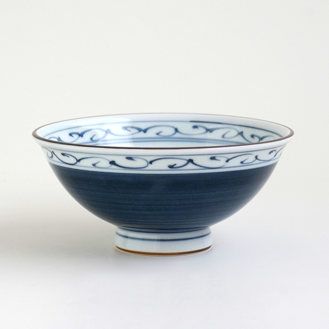 波佐見焼 一誠陶器 呉須巻かぶ 特大飯碗