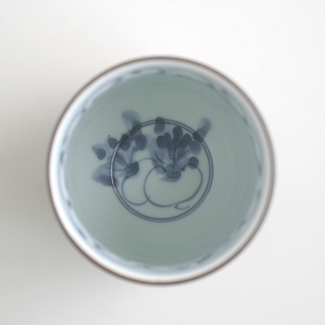 波佐見焼 一誠陶器 呉須巻かぶ 湯呑（大）