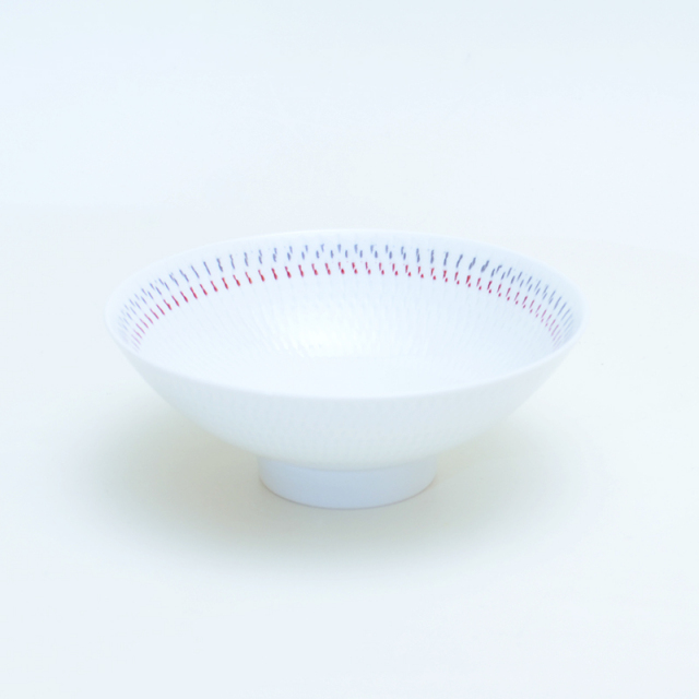 波佐見焼 一真窯 色染絆 -irozomekizuna- 平飯碗M／平茶碗M（赤）