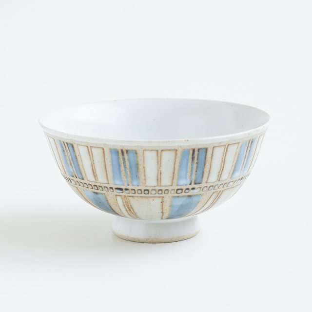 波佐見焼 一誠陶器 タイルアート【tile art】飯碗／茶碗（大／ブルー）