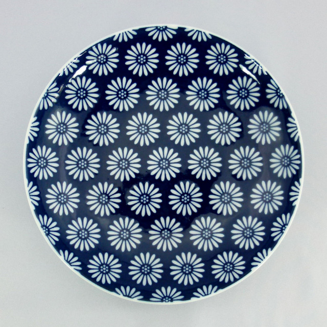 波佐見焼 和小紋 小花 取皿（青）