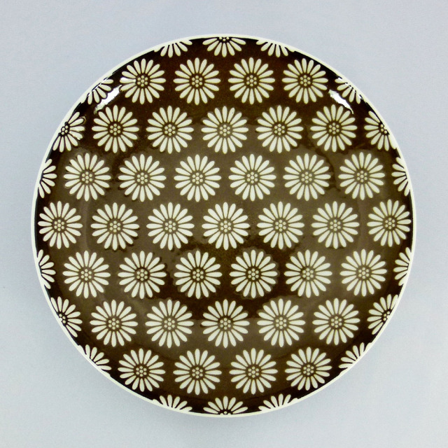 波佐見焼 和小紋 小花 取皿（茶）
