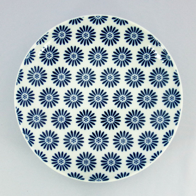 波佐見焼 和小紋 小花紋 取皿（青）