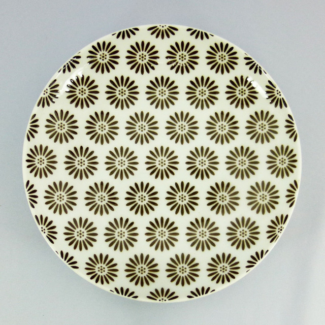 波佐見焼 和小紋 小花紋 取皿（茶）