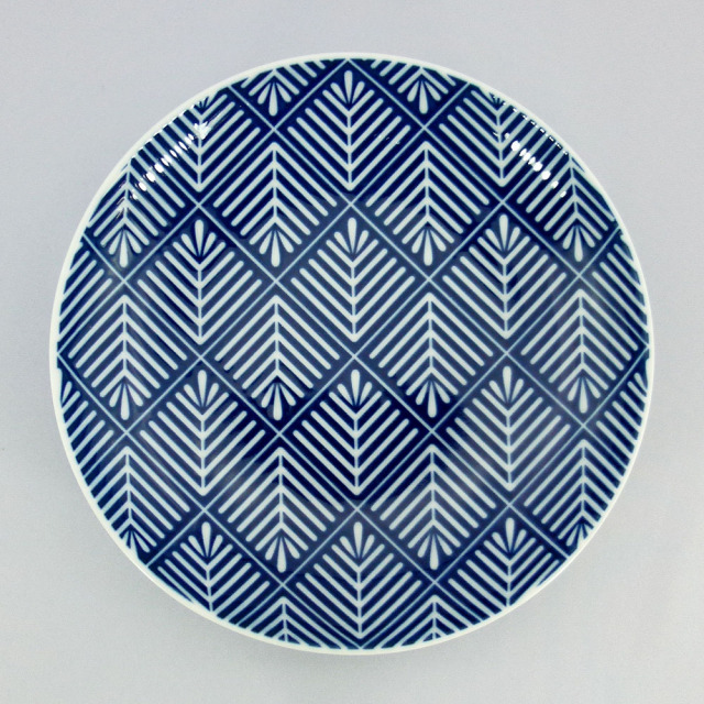 波佐見焼 和小紋 松葉 取皿（青）