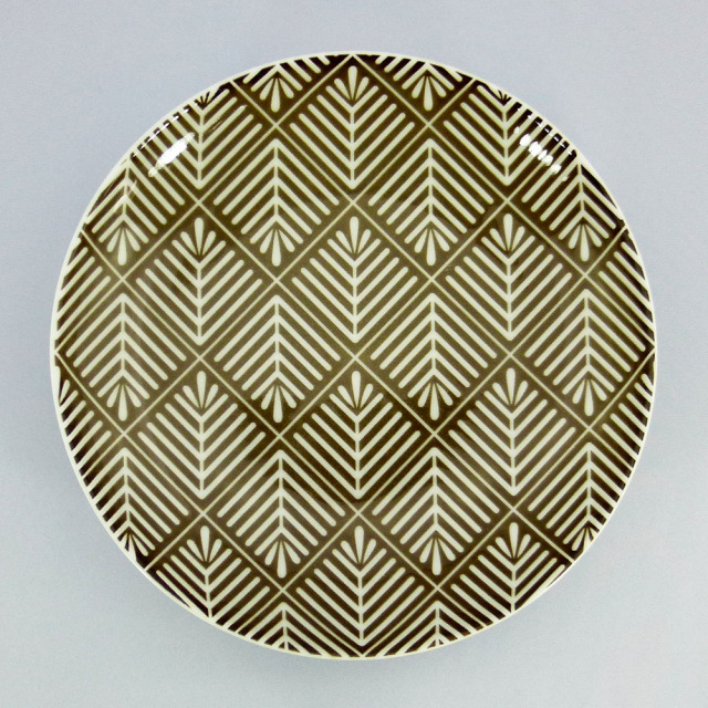 波佐見焼 和小紋 松葉 取皿（茶）