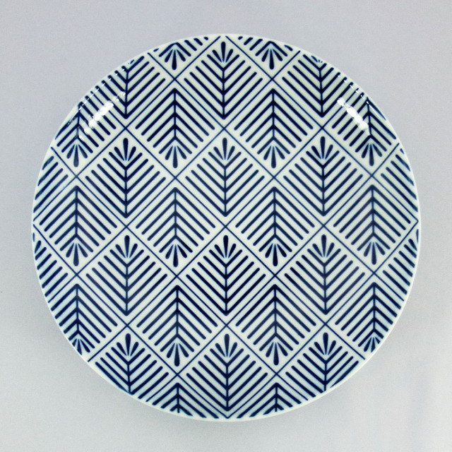 波佐見焼 和小紋 松葉紋 取皿（青）