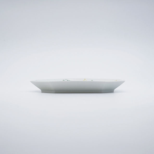 ミモザと小鳥／八角長皿(小)｜空萌工房(そらもえこうぼう)｜田口紀美子